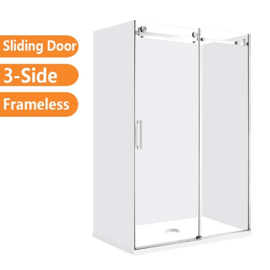 1170*870*1950mm 3 Sides Chrome Frameless Sliding Door Rectangle Shower Box 1170*870*1950mm 3 Sides Chrome Frameless Sliding Door Rectangle Shower Box